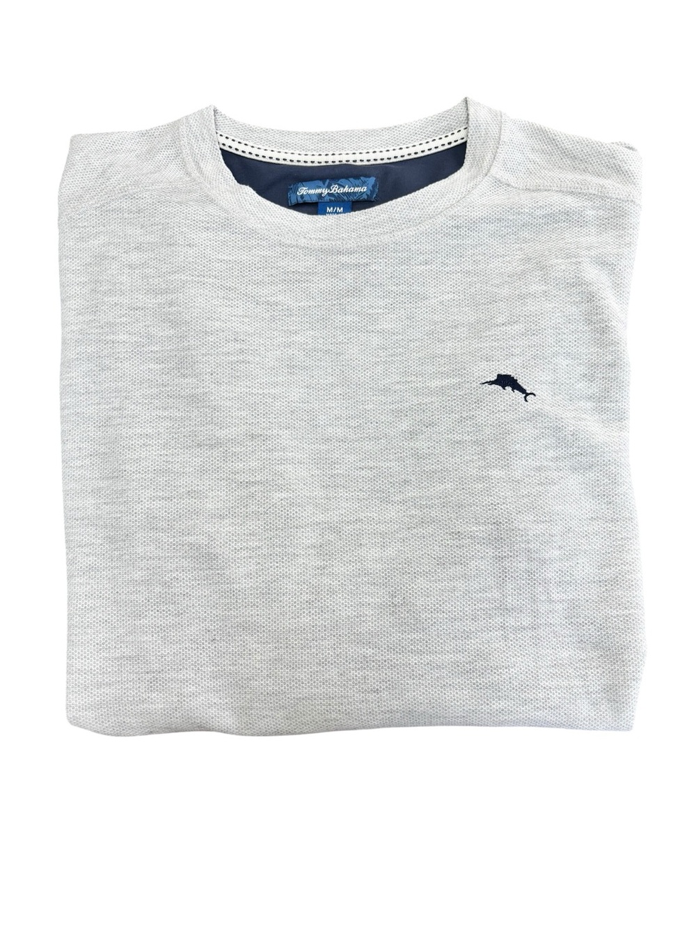 TOMMY BAHAMA MEN’S LONG SLEEVE CREWNECK SWEATER GRAY EMBROIDERED MARLIN SIZE M